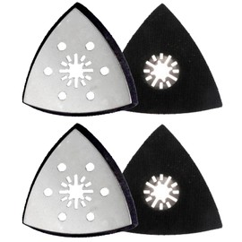 Set of 4 Triangular Sanding Discs 93 mm, Fine Grain Multitool Accessories for Wood, Metal and Hard Plastic, Sanding Disc for Precision Work, Rust Removal & Plastering Work