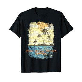 Pedra Branca Ericeira Portugal Tropical Sunset Beach Surf T-Shirt