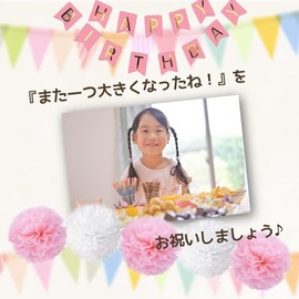 Birthday Celebration Decoration, Birthday Garland, Birthday Decoration, Set A (Set of 3) (Pink)