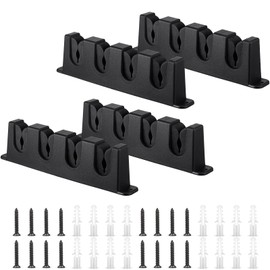Sratte 4 Pcs Rod Holders for Fishing Boat Wall Mount Fishing Pole Holders 4 Rod Horizontal EVA Foam Garage Rod Rack Summer Boat Accessories for Men Gifts, 9.7 Inch(Black)