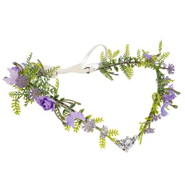 MOSTORY Purple Elf Crown Headpiece - Fairy Crowns for Women Fairycore Aesthetic Cosplay, Flower Woodland Headband with Butterflies for Renaissance Renfaire Accessories Forest Wedding