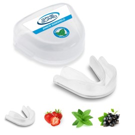 GAME GUARD – 10 x Boil & Bite Flavoured Mouth Guards/Gum Shields – Mouldable Mouthguards/gumshields - Kids/Junior – for School & Clubs, Rugby, Hockey, GAA (Spearmint Flavour - Clear)