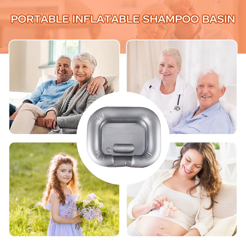 Portable inflatable shampoo sink, inflatable shampoo basin, suitable for disabled