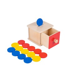 Adena Montessori Infant Coin Box Montessori Toys for 1 Year Old Babies 1.5-2 Years Toddlers (Drawer Doesn’t Come Out Completely)