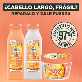 Kit Garnier Fructis Hair Food Piña Anti-Quiebre Para Cabello Largo Y Frágil, 98% Menos Quiebre, Con Colágeno Vegetal, Shampoo 300ml + Acondicionador 3