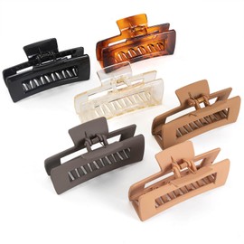 Pack of 6 Hair Clips for Women and Girls Thick Hair Large 4.13 Inches Light French Non-Slip Hair Clips Strong Hold Claw Grips Hair Styling Accessories