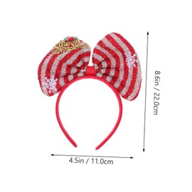 Outanaya 4PCS Xmas Festival Sequin Bowknot Headbands Creative Hair Accessories for Parties Comfortable Cosplay Hoops Unique Decorative Hair Wear for Holiday Celebrations
