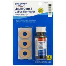 Equate Liquid Corn & Callus Remover w/ Cushions 0.33 oz Relieves Pain & Corns
