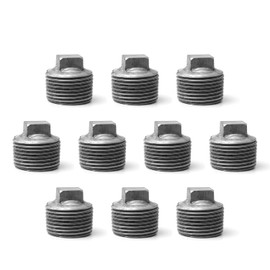 1" Pipe Fitting Male Cap, Home TZH 10 Pack 1" Malleable Iron Cast Black Pipe Male Square Caps for Steam-punk Vintage Shelf Bracket DIY Plumbing Pipe Decor Furniture (10, 1")