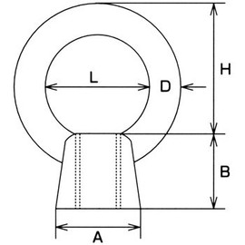 Eye nut (mm screw) IN-16M A-346 D: 0.5 inches (13 mm)
