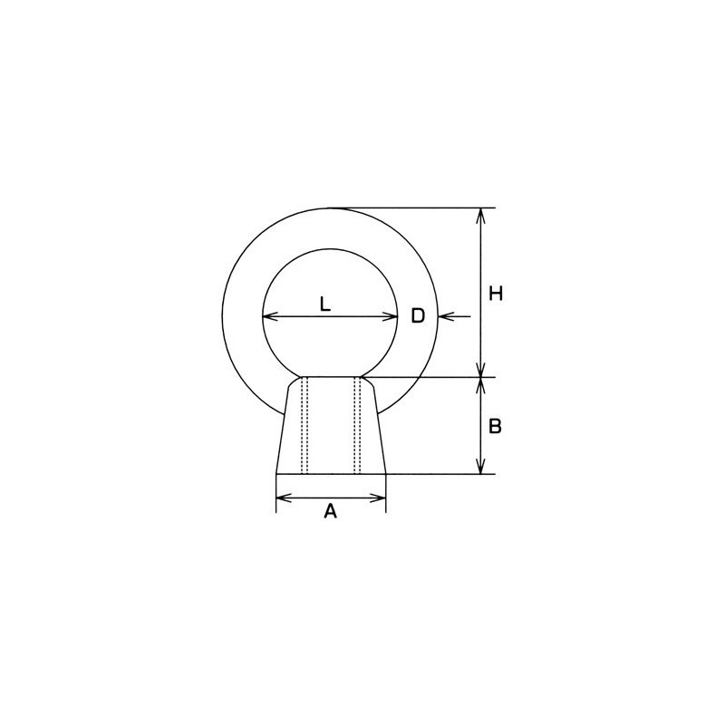 Eye nut (mm screw) IN-16M A-346 D: 0.5 inches (13