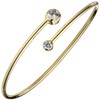 Jobo Women's Bangle Bracelet 925 Sterling Silver Gold-Plated 2 Zirconia,