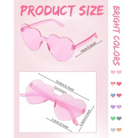 GCQJOQ 24 Pairs Heart Sunglasses for Women, Pink Heart Glasses for Party Favor, Red, Hot Pink, Pink