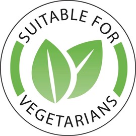 CAA Trading™ 50 x Small Suitable for Vegetarians Glossy Waterproof Removable Catering Stickers Labels (2.5cm) 25mm (50 Stickers)