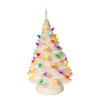 Kurt Adler 14" Battery Operated LED Lighted Ceramic White Tree