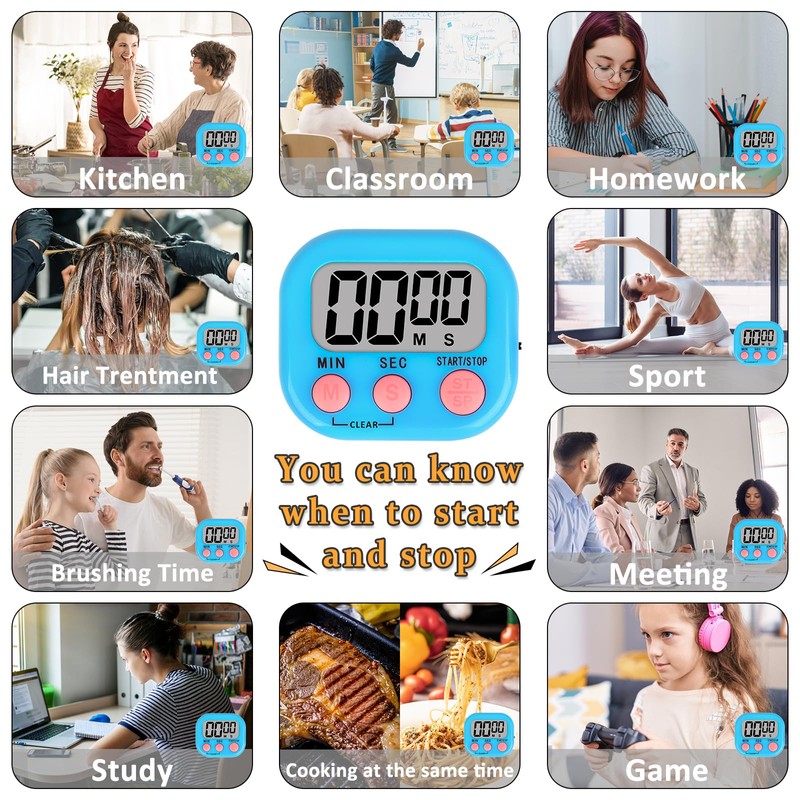 ZILLEEN Classroom Timer for Kids Teachers Digital Timers, Blue Green