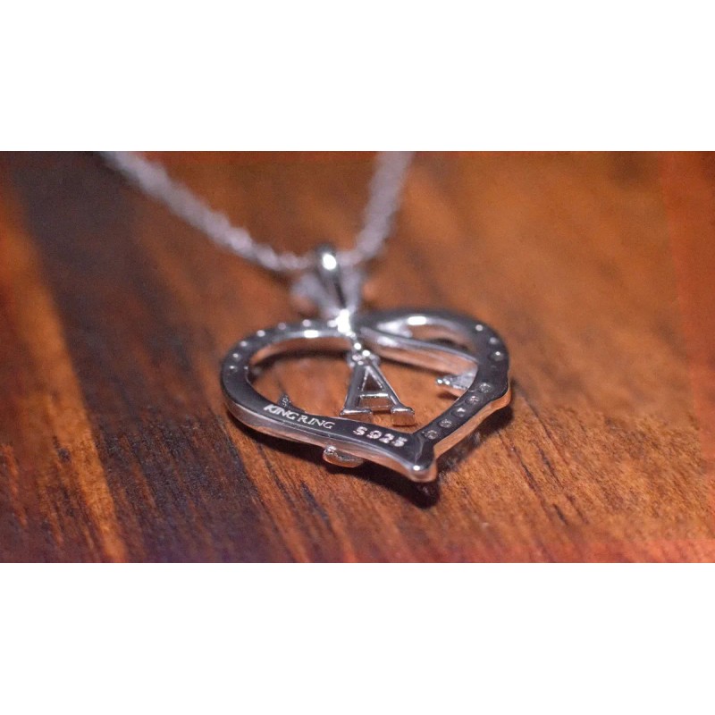 Cadena Dije Inicial Plata Chapado Oro14 Corazón Collar Letra