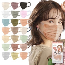 Iris Ohyama PK-BFC7MUA JIS Certified Masks, Non-woven Fabric, Pleated Mask, Regular Size, Bi-Color, Two-Tone Masks, Individually Packaged, Color Masks, Beauty Fit Masks, Autumn Masks, Cheek Masks, Skin-Tone Mask, Pack of 7, Pink Beige x Ash Pink