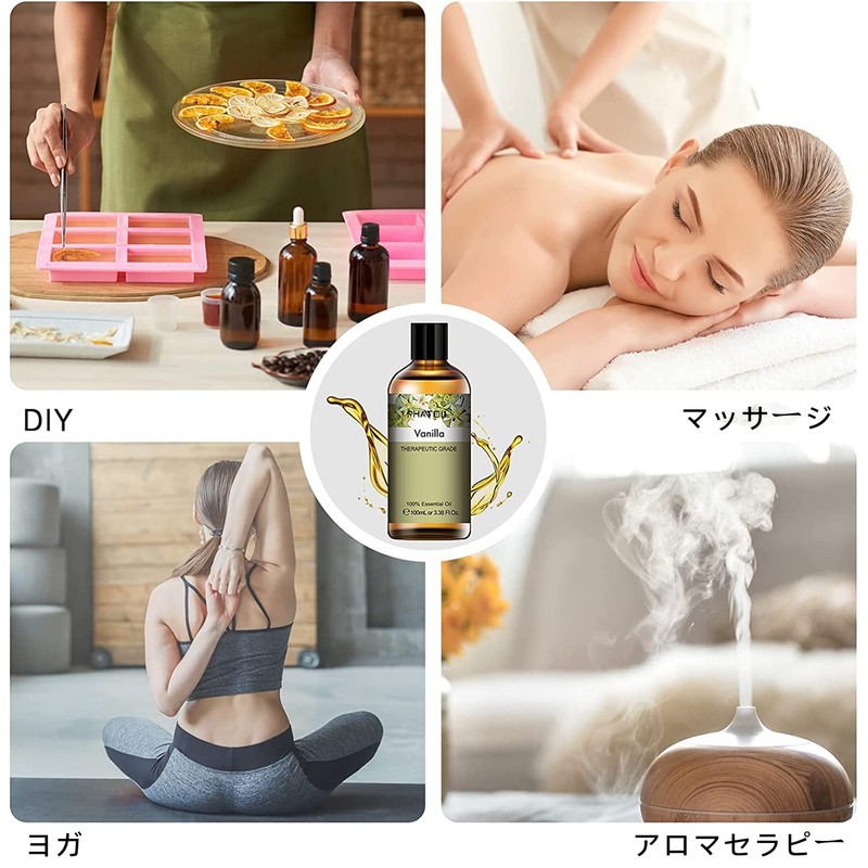 PHATOIL Aroma Oil, Vanilla, 3.4 fl oz (100 ml), Essential