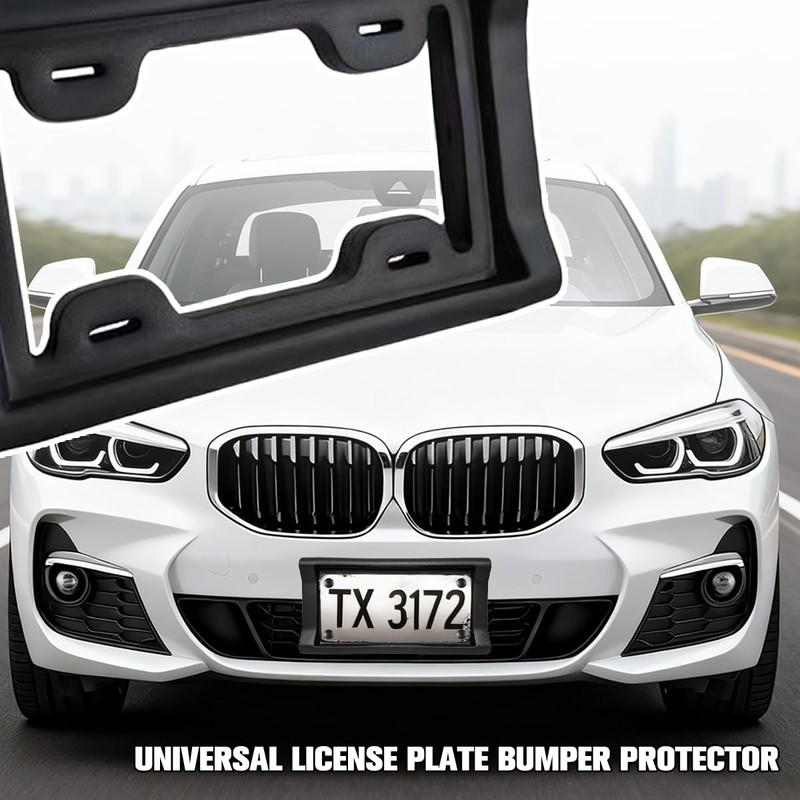 Zpana Car License Plate Bumper Guard, Rattle Proof License Plate