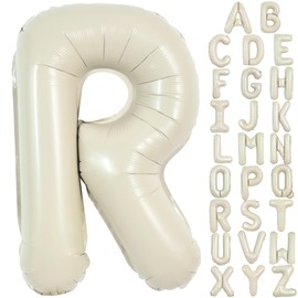 TONIFUL 40 Inch Large Cream White Letter R Balloons Giant Alphabet Letter Balloons,Foil Mylar Big Balloons for Birthday Party,Anniversary,Baby Shower,Wedding Supplies Decorations