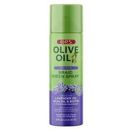 ORS Olive Oil Braidzone Braid Sheen Spray with Lavender, Acai & Biotin for Hair & Scalp Nourishment 10 Ounces (1)