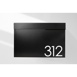 Wall Mounted Modern Mailbox - Wall Mounted Mailbox with Lock -Modern Mailbox - Black Mailbox - Locking Mailbox - Custom Mailbox… (Large, Black)