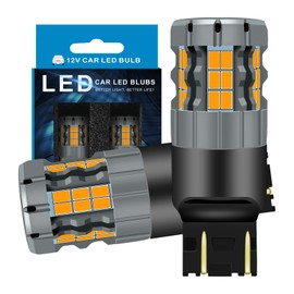 Zyvirexa 7443 LED Turn Signal Bulbs Compatible For Ford F-150 2015-2019 Front & F-250 F-350 Super Duty 2017-2020 Front, 7444 Bulb, Amber Yellow, Plug and Play, Pack of 2