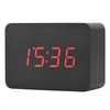 Wooden Electronic Digital Alarm Clock Temperature LED Display Sounds Control