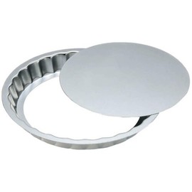 Tiger Crown 919 Tart Pan, Silver, 7.9 x 0.9 inches (200 x 24 mm), Baking Pan, Steel, Chrome Plated Pie Plate, Removable Bottom