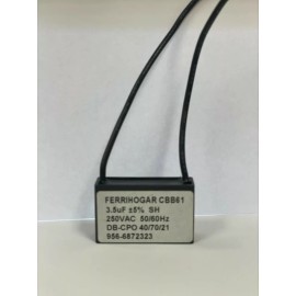 FERRIHOGAR NEW!! Ceiling Fan Run Capacitor 3.5 UF 250vac 2 Wires 50/60 Hz CBB61