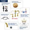 Roffenny Brushed Gold Bathroom Sink Faucet 8 Inch Widespread 3