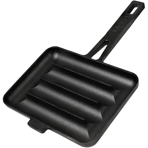 UPAN The Cast Iron Sausage Pan - Pre Seasoned Square Grill Pan for Kitchen and Outdoor Use.