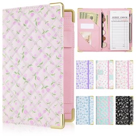 Server Books for Waitress, Leather Server Book with Zipper Pocket, Cute Servering Book with & Pen Holder Fits Servers Apron