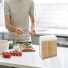 Bamboo Napkin Holder, Adjustable Wood Storage Rack for Dining Room,