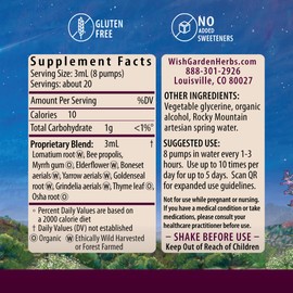 WishGarden Herbs Serious V-Fighter - Plant-Based Herbal Rapid Immune Support & Respiratory Health with OSHA & Goldenseal, Soothes Aches & Irritated Lungs, Supports Optimum Body Temperature, 4oz