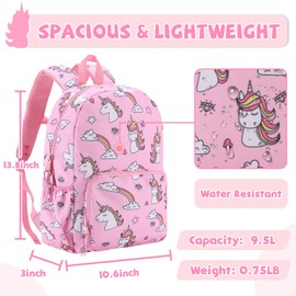 Kids Backpack Girls, ChaseChic Cute Unicorn School Bag with Security Reflective Strips, Lightweight Toddler Rucksack with Bottler Holder for 2 to 5 Years Old