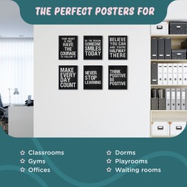 L&O Goods - Pósteres motivacionales | Juego de 6 decoraciones inspiradoras de pared | 8 x 10 pulgadas | Decoración del hogar