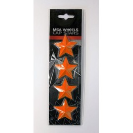 Set of 4 MSA Orange Stars (Fits All MSA Wheel Caps Except M16)