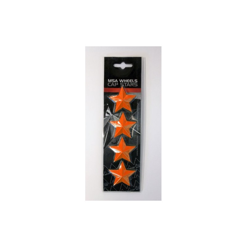 Set of 4 MSA Orange Stars (Fits All MSA Wheel