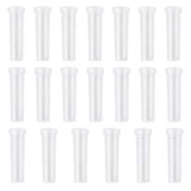 WANDIC Flower Water Pipes, Pack of 20 White, Large, Transparent Flower Tubes, Plastic Flower Bottles with Caps for Preserving Sunflowers, Hydrangeas, Fresh Decoration, 10.8 cm