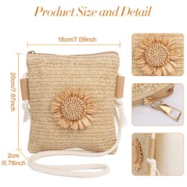 Iridsmole Straw Bag for Women, Weave Handmade Bohemian Crossbody Bag, Summer Beach Bags for Ladies Summer Beach Holiday Travel