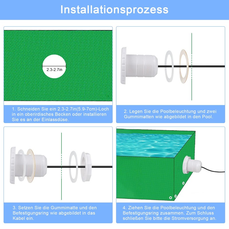 KWODE LED Underwater Pool Lighting for Above Ground Pool, 12