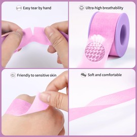 Lash Tape for Eyelash Extensions - Eyelash Tape Silicone Gel Sensitive lash Extension Tape Pain-Free Removal Breathable Micro-Porous Make Up Tape (2Rolls,1in x 4yd, Purple)