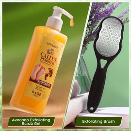 XIWEIOO Foot Callus Remover Gel Kit Foot Files Set Heell Exfoliator Dead Skin Remover Pedicure Foot Spa Products Home Pedicure Foot Spa Supplies for Rough, Dry, Cracked Skin