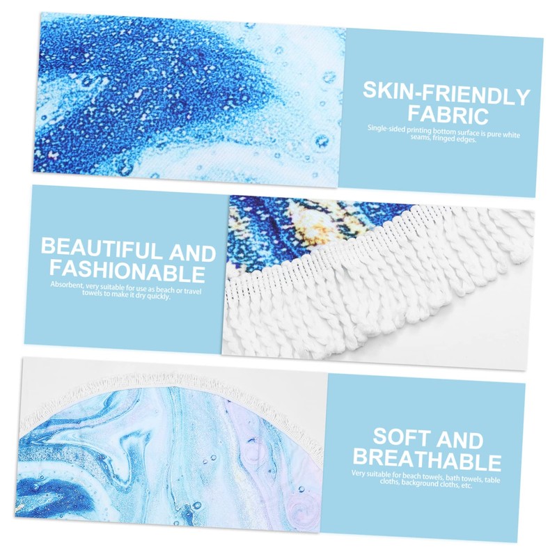 CAXUSD Fashionable Quicksand Beach Towel Round Bath Mat Quick-Drying Beach