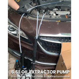 SIXIWANZI 6.5L Oil Extractor Pump, Pneumatic/Manual Fluid Extractor, Oil Extractor for Oil Change, Oil Vacuum Pump Extractor with Pipe Storage Units
