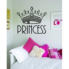 Boop Decals Princess V2 Wall Decal Sticker Vinyl Art Bedroom Living Room Decor Decoration Teen Girl Daughter Baby Queen Crown Love Family Cute Newborn
