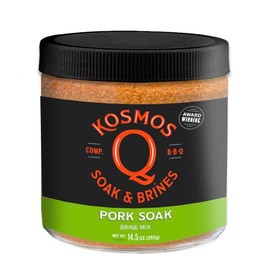 Kosmos Q Pork Brine Soak - Highly Rated Ham Brine Mix for Pork Chops, Roast or Shoulder - Juicy, Flavorful Pork Seasoning with Brown Sugar, Spices & Worcestershire (16 oz)