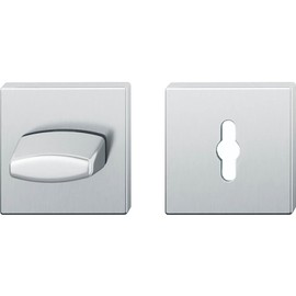 FSB 0 12 1704 00054 6204 Rosette Door Rosette Square ASL with Latch Pin 8 mm, Protective Rosette for Toilet Door Lock, Matte Stainless Steel, Silver